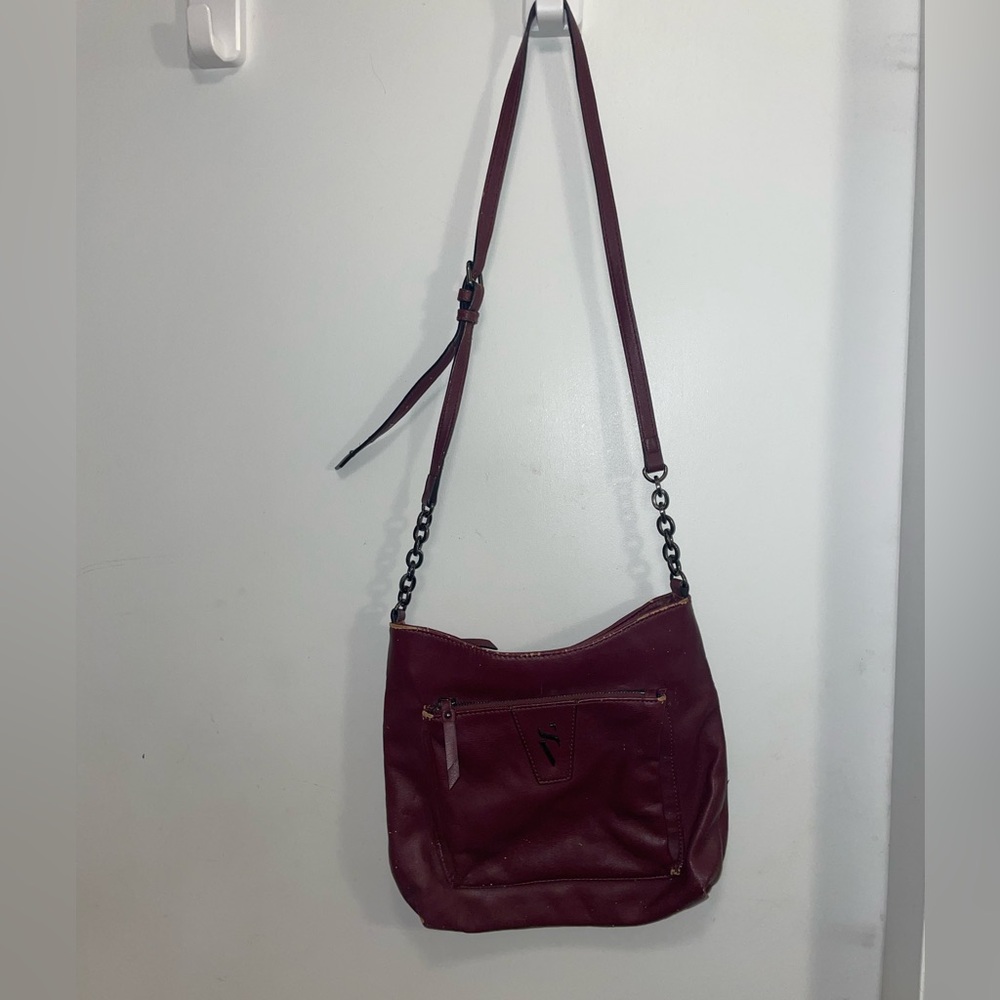 Simply Vera Burgundy Crossbody Bag - As Is